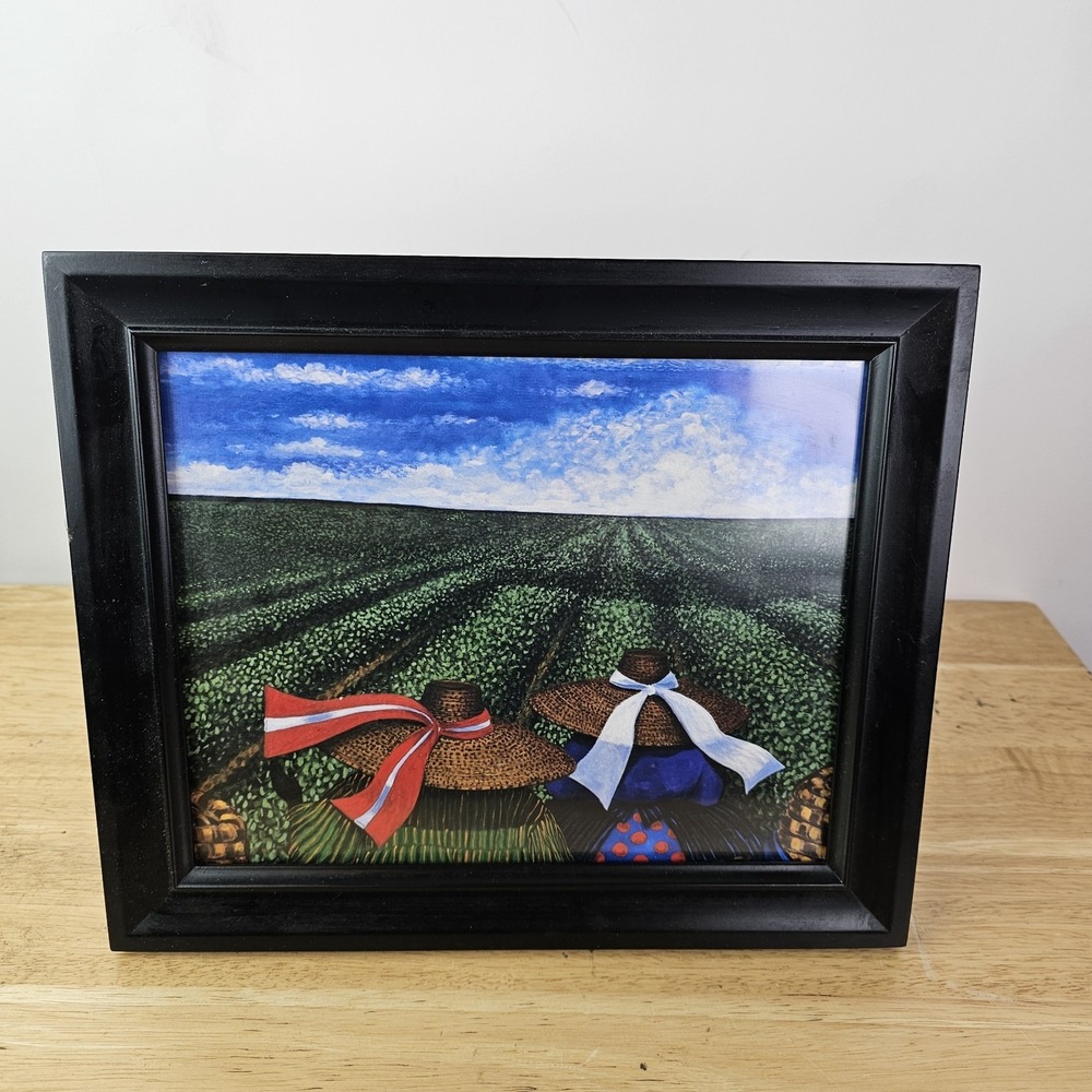 Gullah Sisters Print Framed‎ African American Afrocentric Gullah Sun Hats 10x12